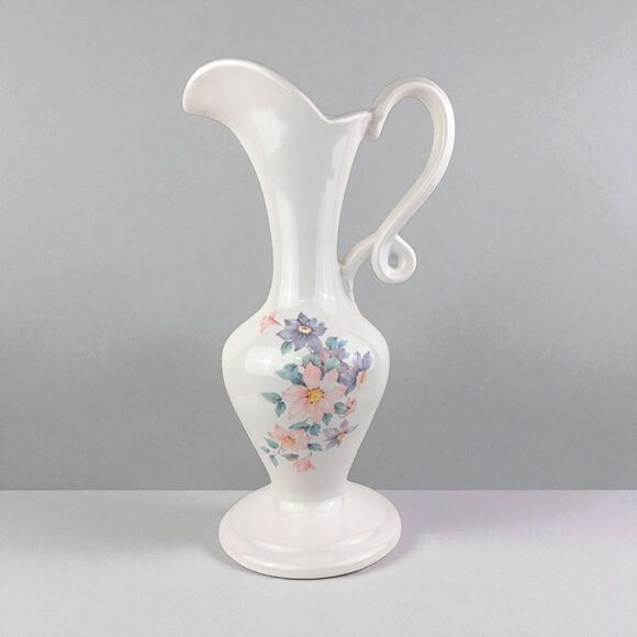 Vintage Royal Haeger Floral Pitcher: Mid-Century Modern Art Pottery - Picture 1 of 7